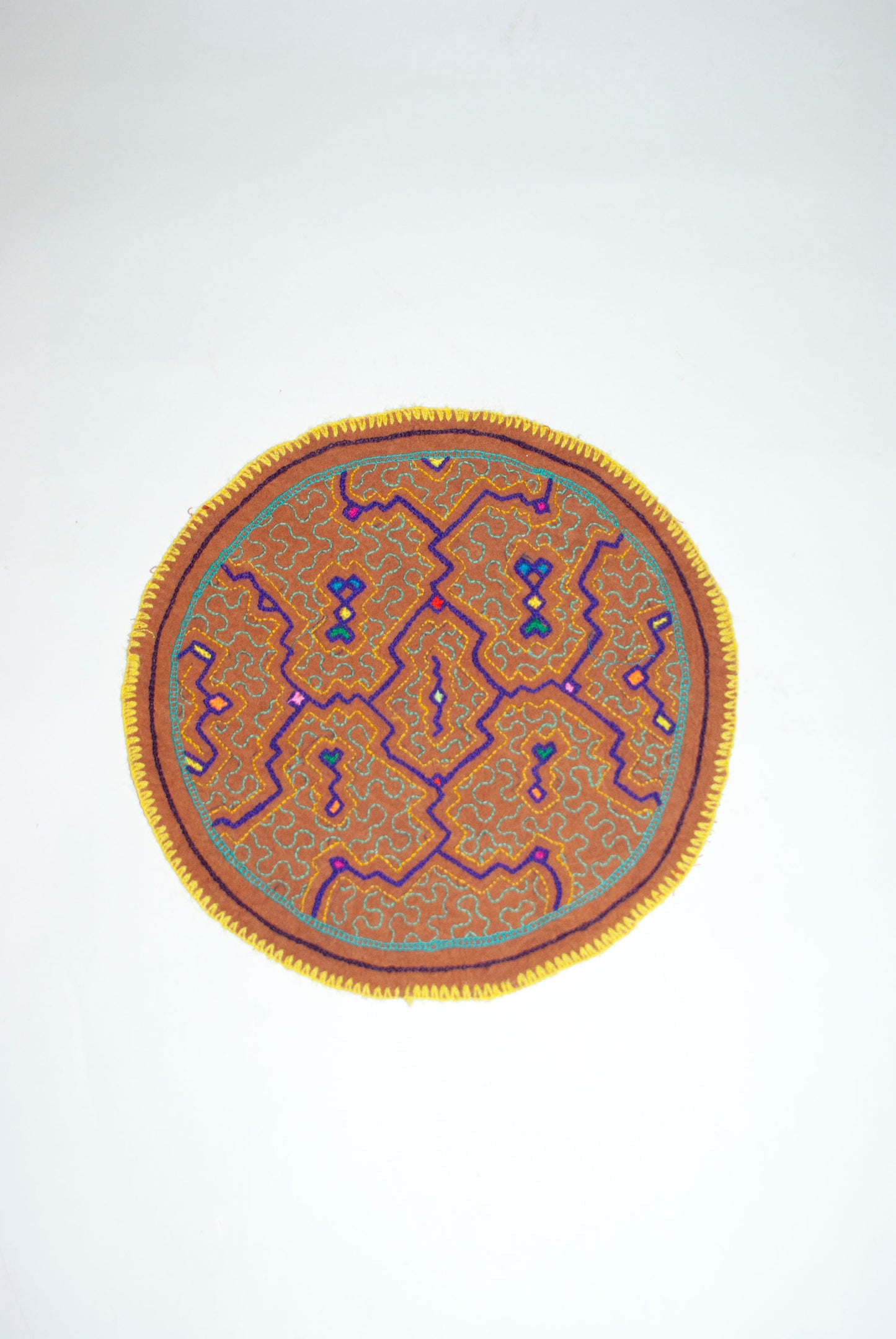 Round Shipibo Embroidery