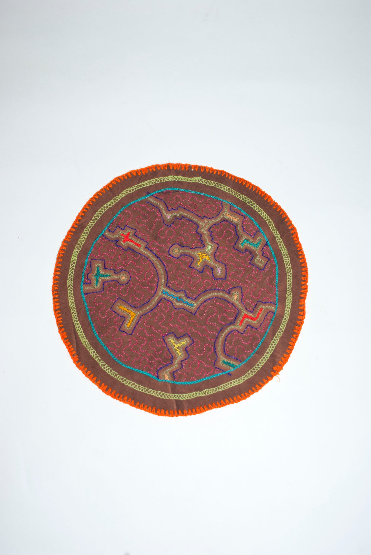 Round Shipibo Embroidery