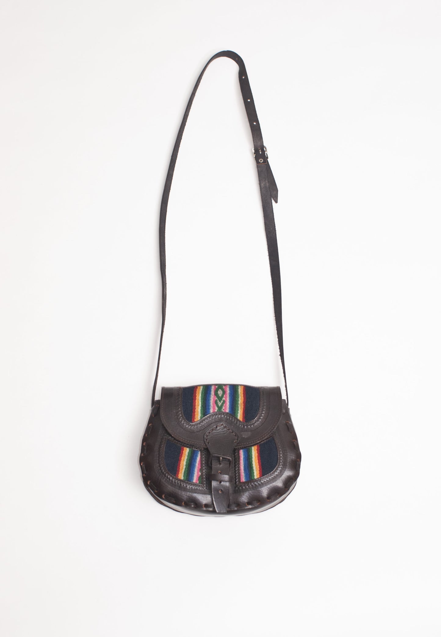 Leather and Textile Handbag