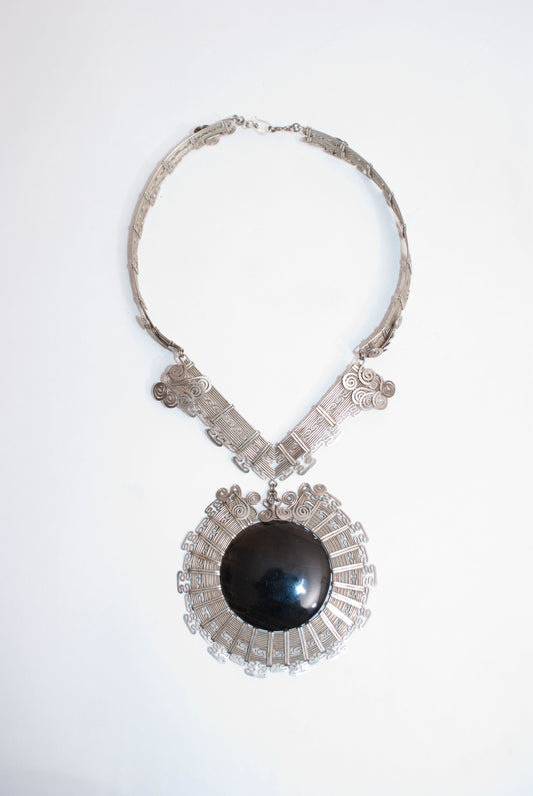Alpaca silver and gemstone necklace