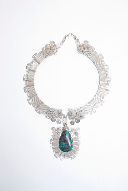 Alpaca Silver and gemstone necklace