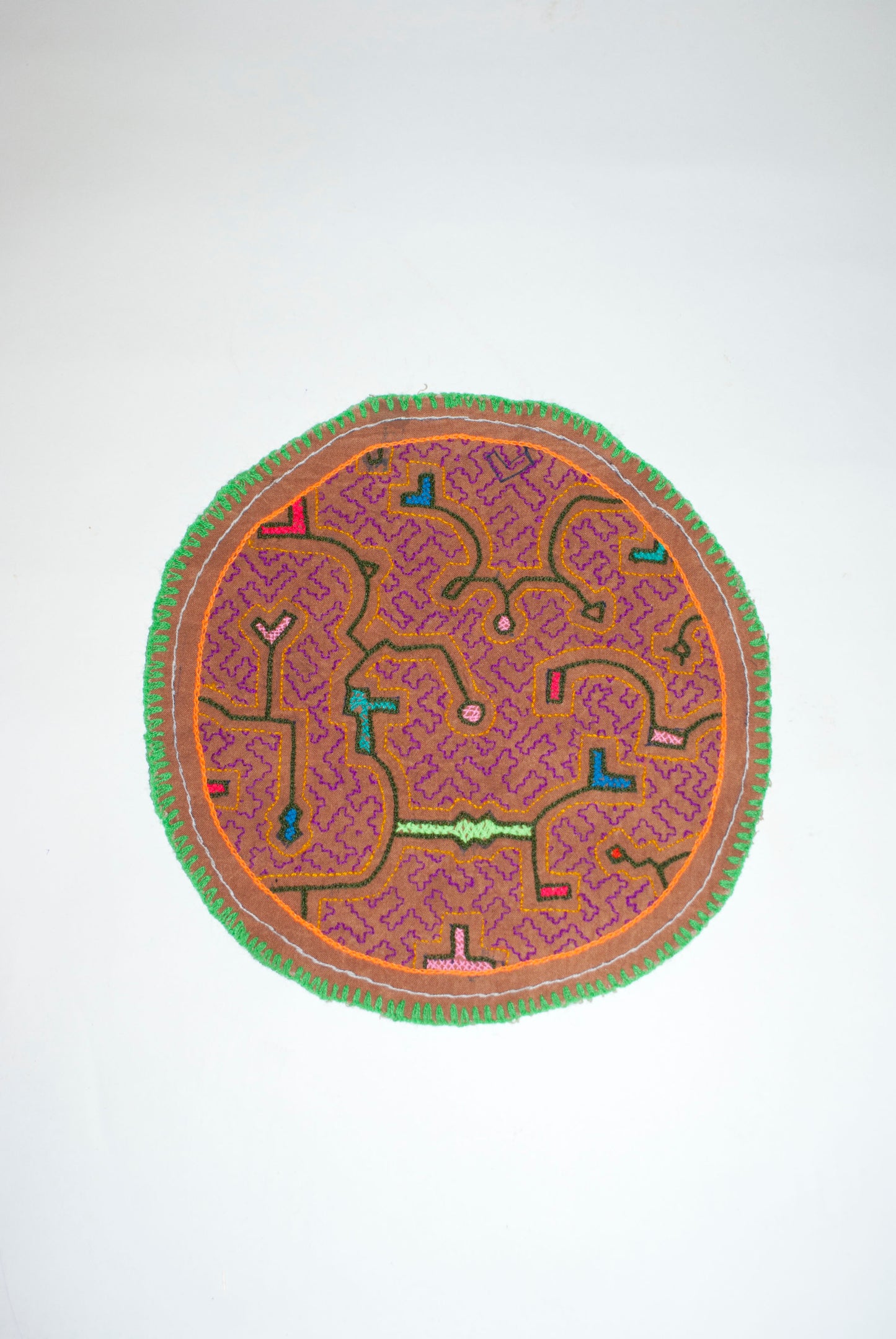 Round Shipibo Embroidery