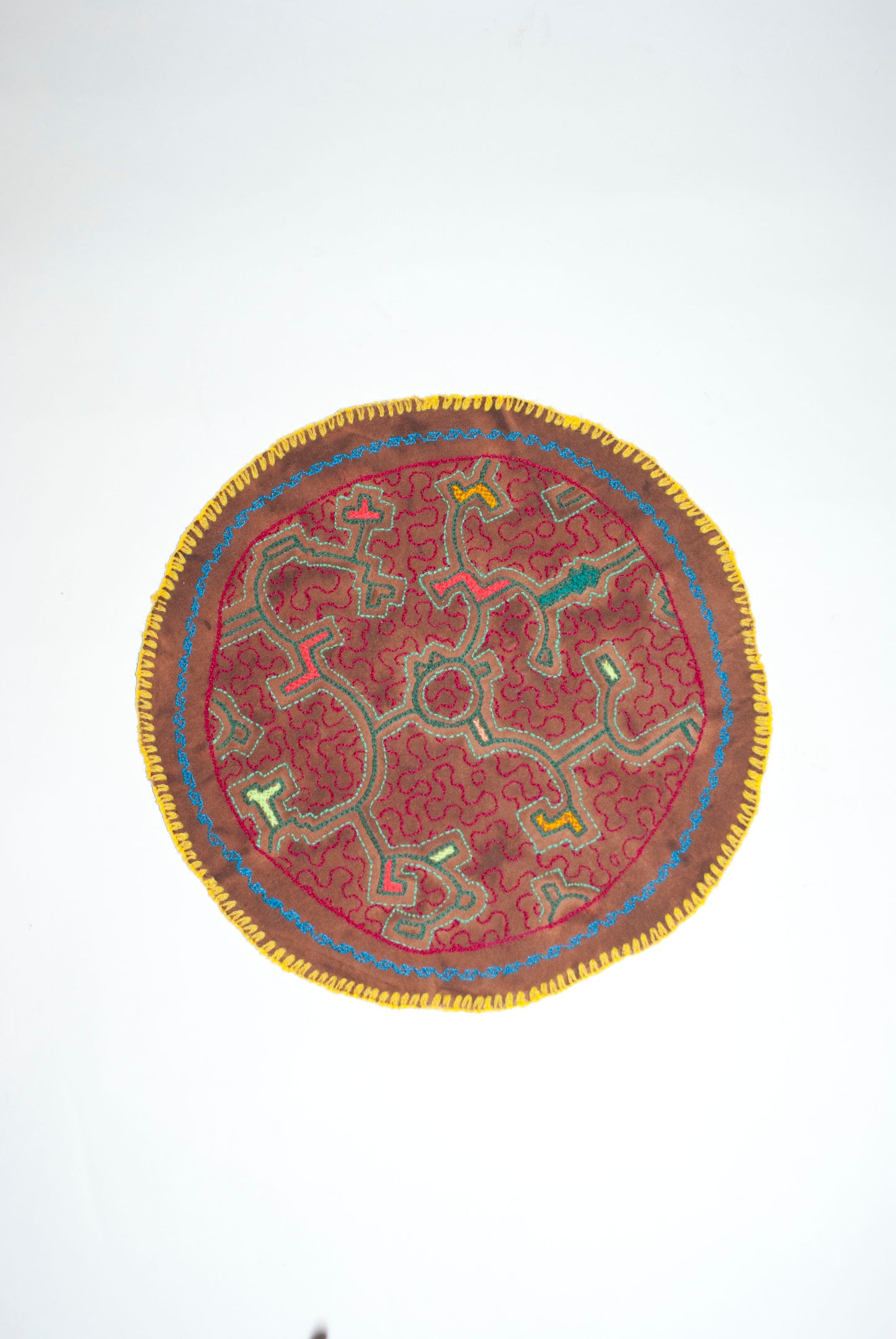 Round Shipibo Embroidery